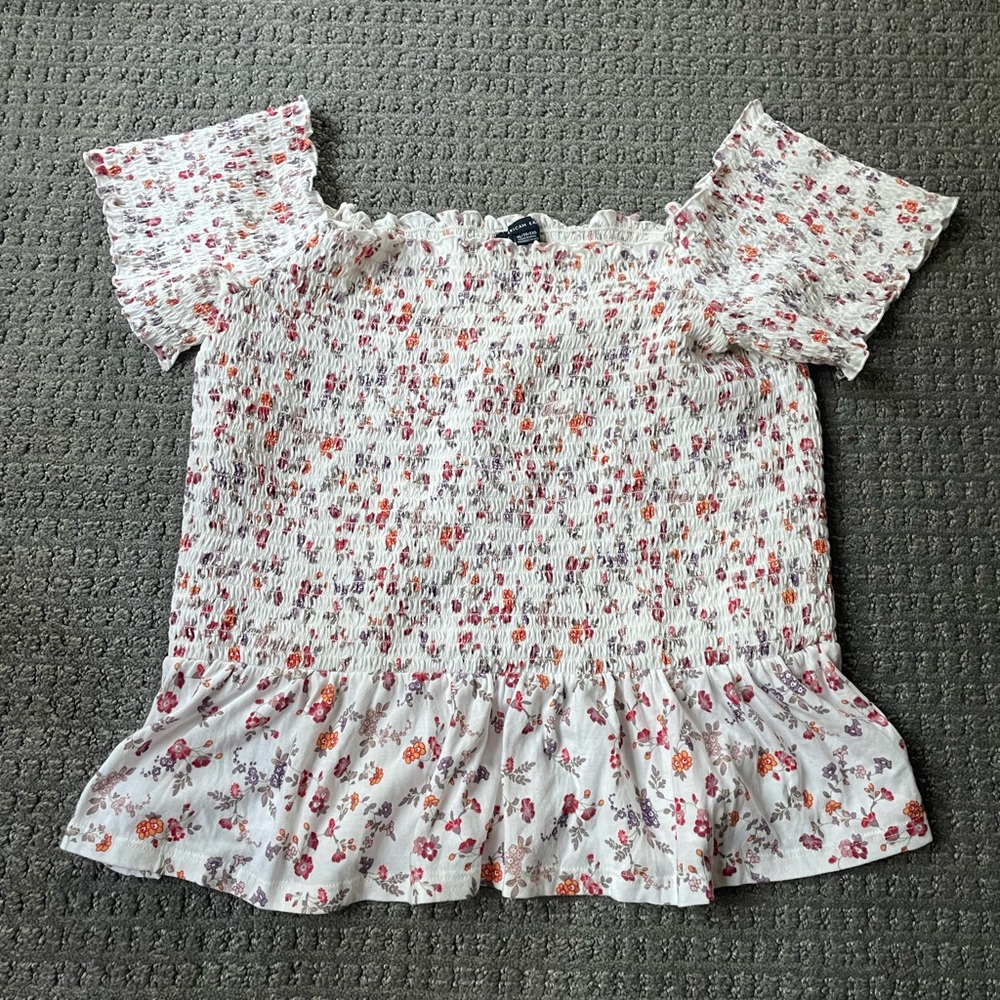 Floral Smocked Peplum Top by American Eagle